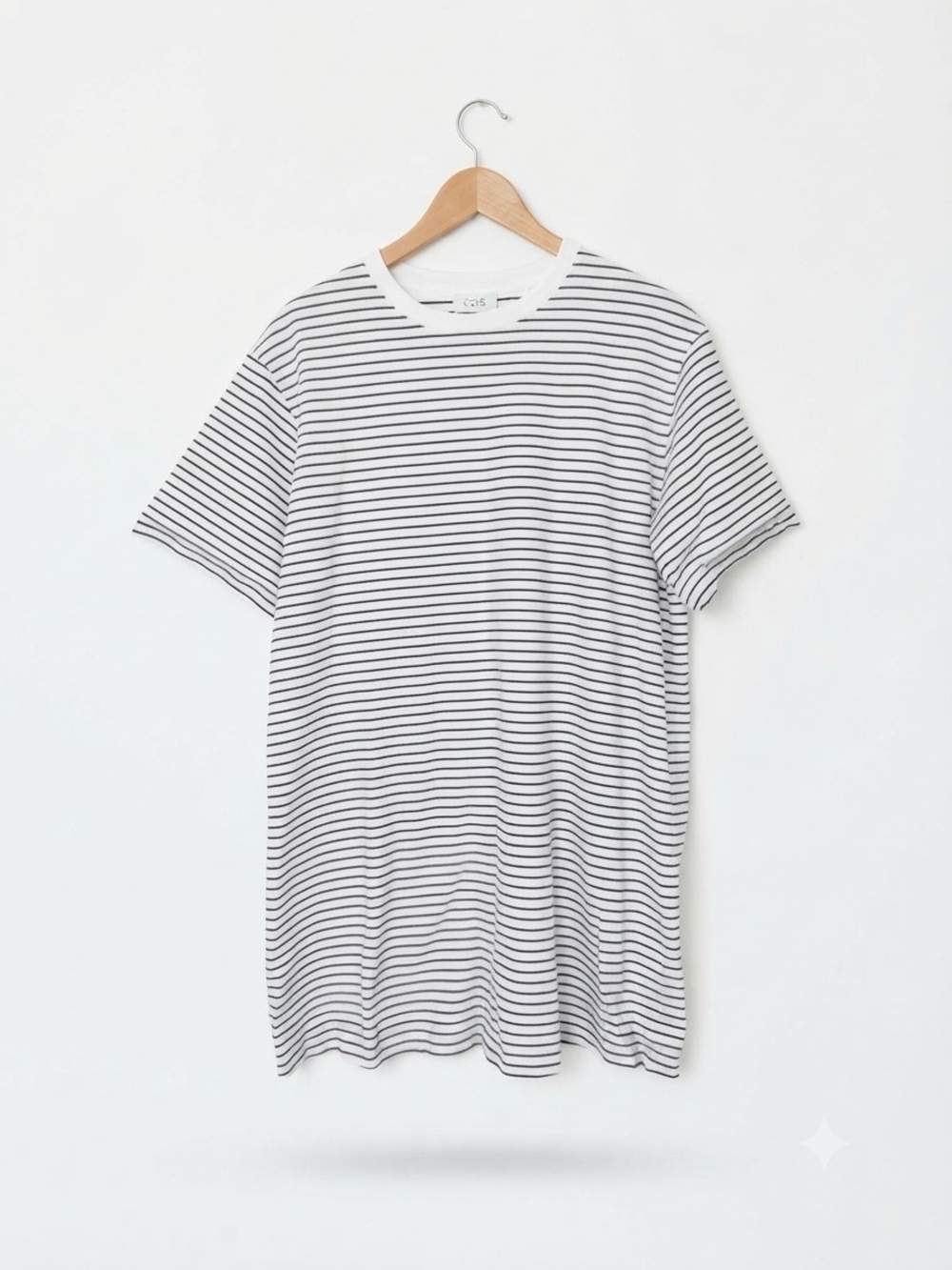 COS White Short-Sleeve Tee Black Stripes Mini Dress